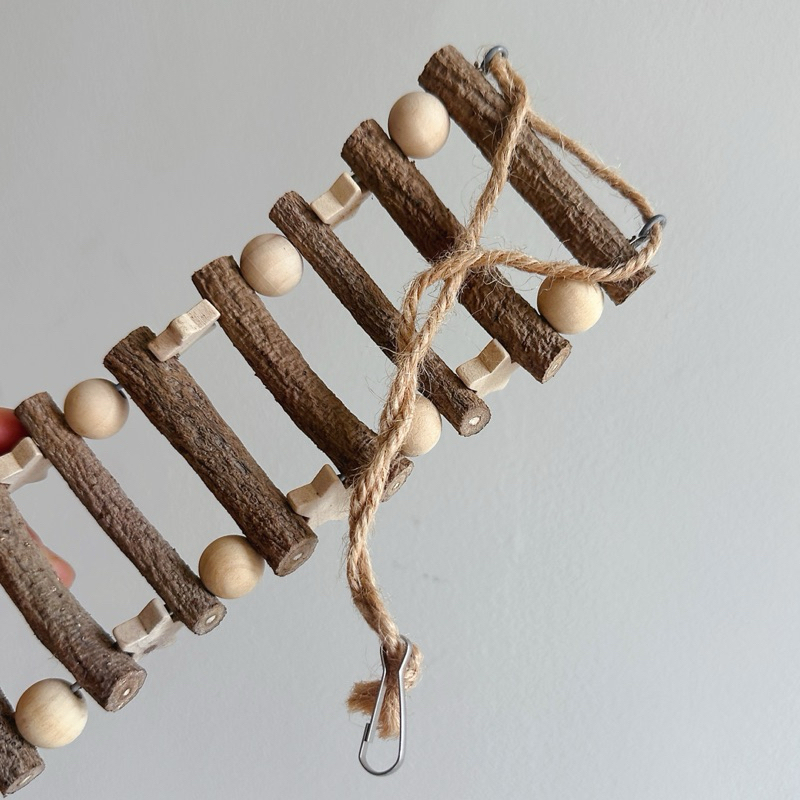 H-60 ชิงช้านก ของเล่นนก สะพานแขวน กว้าง7ซม. ยาว25ซม. เชือกยาว 18ซม. - รูปที่ 3