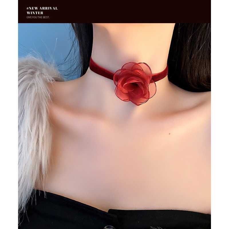 โช้กเกอร์ เซ็กซี่ ผ้ากํามะหยี่ สวยหรู สีดํา สีแดง สีขาว สร้อยคอสั้น ผู้หญิง แฟชั่นเกาหลี สร้อยคอ เครื่องประดับ ปาร์ตี้