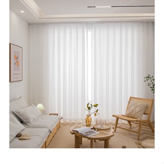 Misa ผ้าม่านประตูสีขาว หน้าต่าง สไตล์มินิมอ ผ้าม่านจีบ โปร่ง…