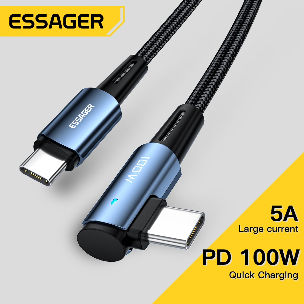 Essager 5A 100W ชนิด C ไปยังชนิด C สาย PD ชาร์จเร็ว Type C Huawei Samsung Xiaomi