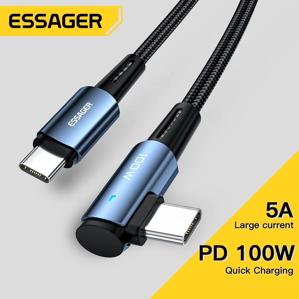 Essager 5A 100W ชนิด C ไปยังชนิด C สาย PD ชาร์จเร็ว Type C Huawei Samsung Xiaomi