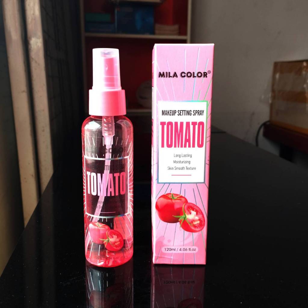 ⚡FLASH SALE⚡♡พร้อมส่ง MILA COLOR (MC-5110) MAKEUP SETTING SPRAY TOMATO LONG LASTING MOISTURIZING SKI