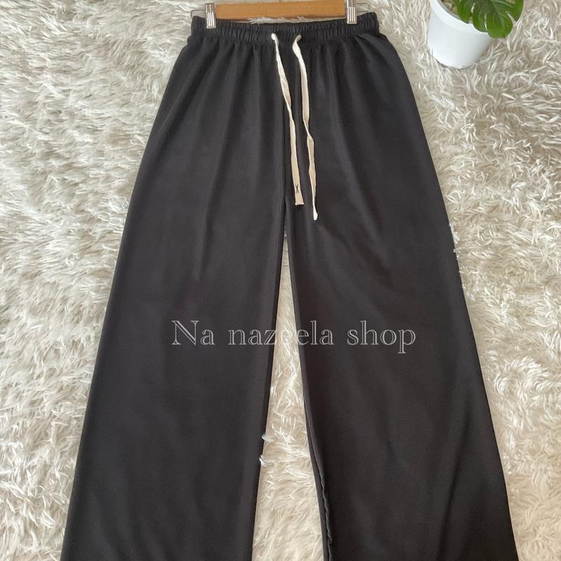 กางเกงขายาว งานป้าย ผ้าเปเป้นุ่ม FreeSize พร้อมส่ง