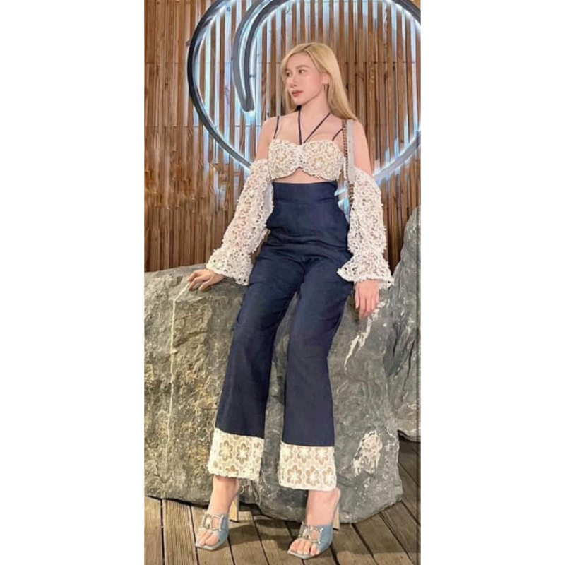 จั้มยีนส์ขายาว Wideria @real