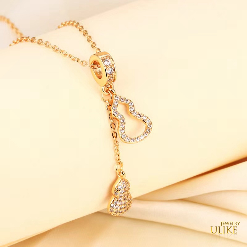 ULIKEสร้อยคอทองคำผู้หญิงน้ำหนักเบาบรรยากาศเรียบง่ายโซ่ตรวนกระดูกไหปลาร้า