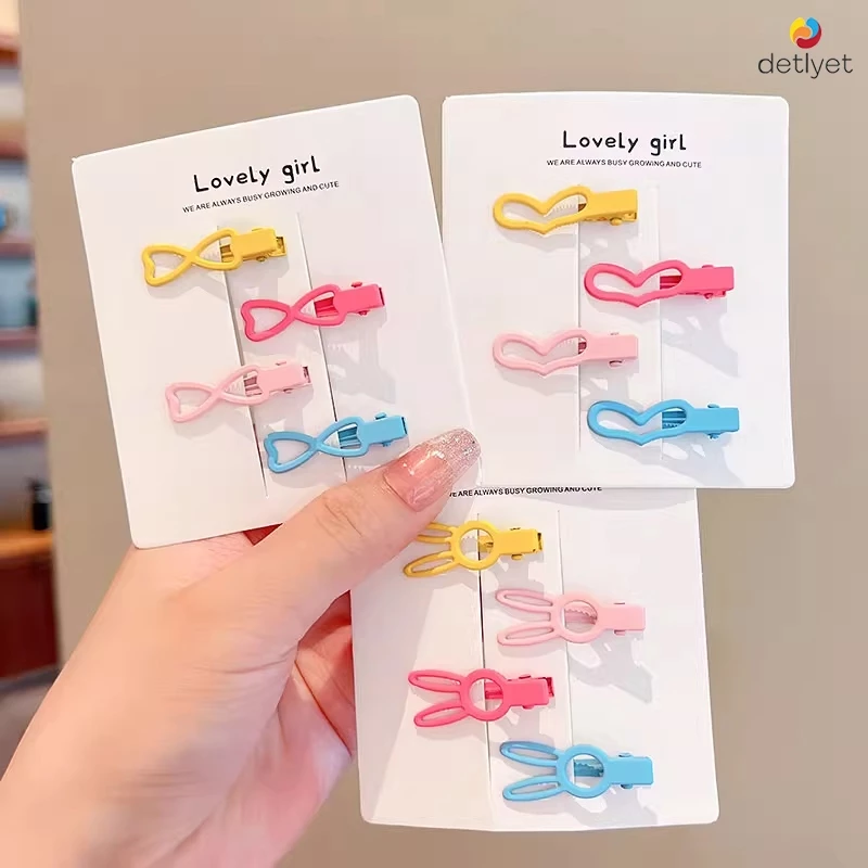 COD🌷1บาทกิ๊บติดผมลายหัวใจน่ารักสีแคนดี้สไตล์เกาหลีหน้าม้าเรียบง่ายเครื่องประดับผมเด็กผู้หญิงเข้ากับทุกการแต่งกาย-det