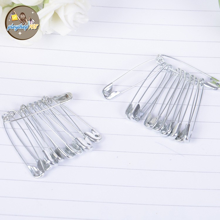 Ivy อุปกรณ์เข็มกลัดสแตนเลสสีเงินขนาดใหญ่ Diy สําหรับใช้ในการเย็บผ้า 10ชิ้น