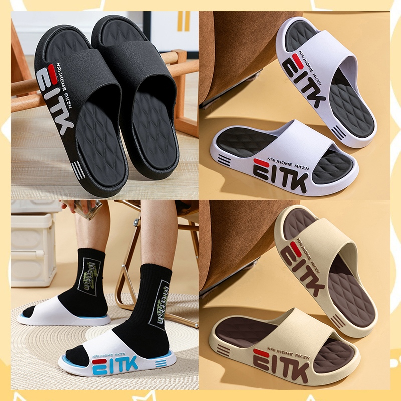 Yeeica มีให้เลือก 4 โทนสี พื้นหนาพื้นนุ่มน้ำหนักเบาสวมใส่สบายคุ้มราคา ส่งในไทย รองเท้าแตะผชแบบสวมดีไซน์ใหม่เท