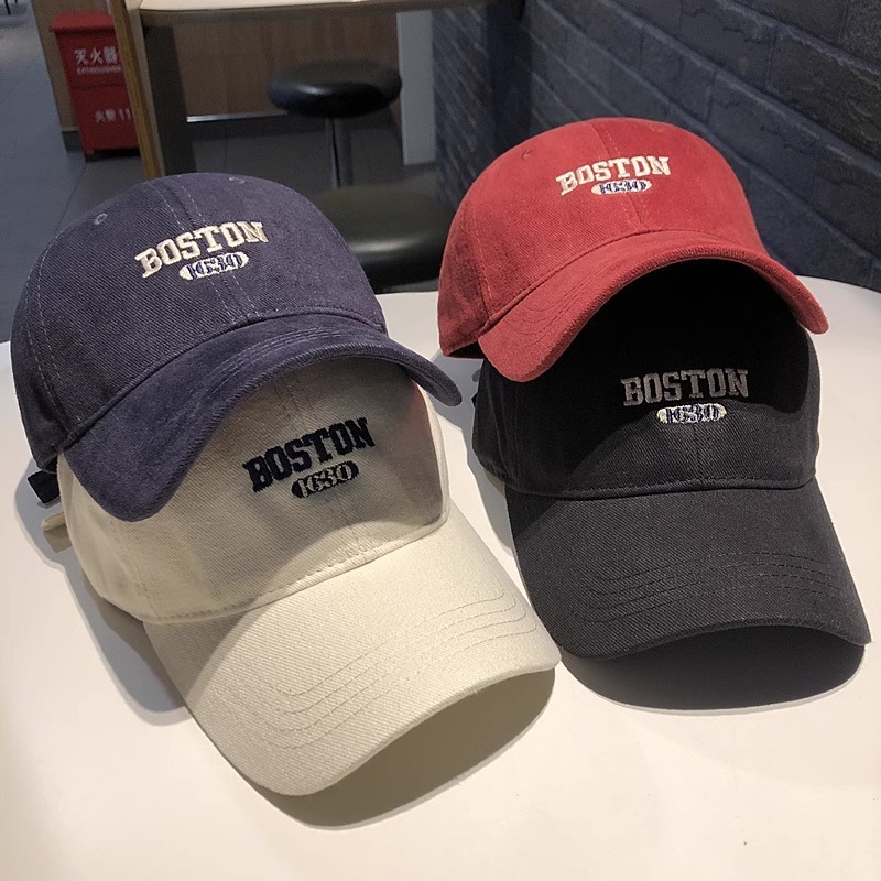 หมวกเบสบอล แบบนิ่ม ปักBOSTON 1630 มี7สี  คุณภาพสู สไตล์เกาหลี