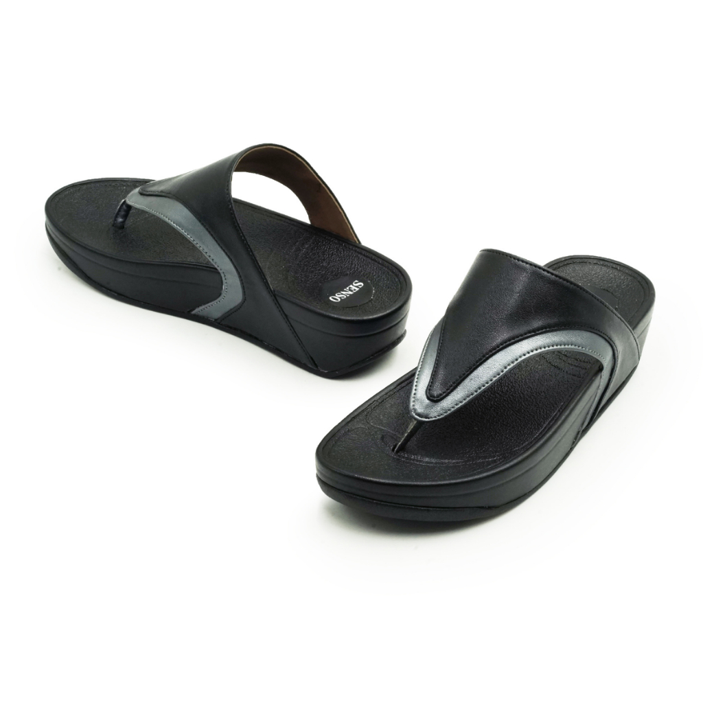 SENSO รองเท้าคอมฟอร์ทหนังPU ซับPU แบบคีบสีสลับ (COMFORT) J77406