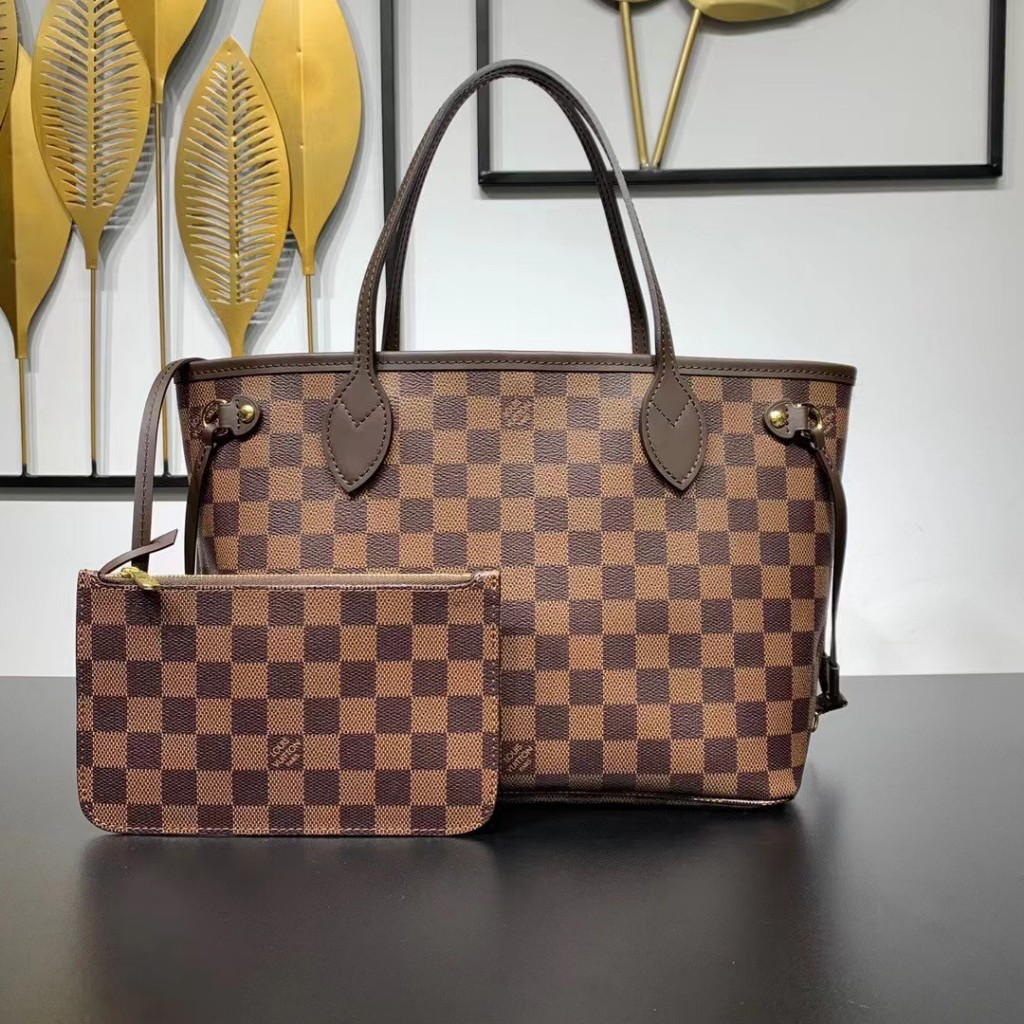 LOUIS VUITTON NEVERFULL PM Presbyopia coated cowhide mother-in-law bag shopping bag hand-held should