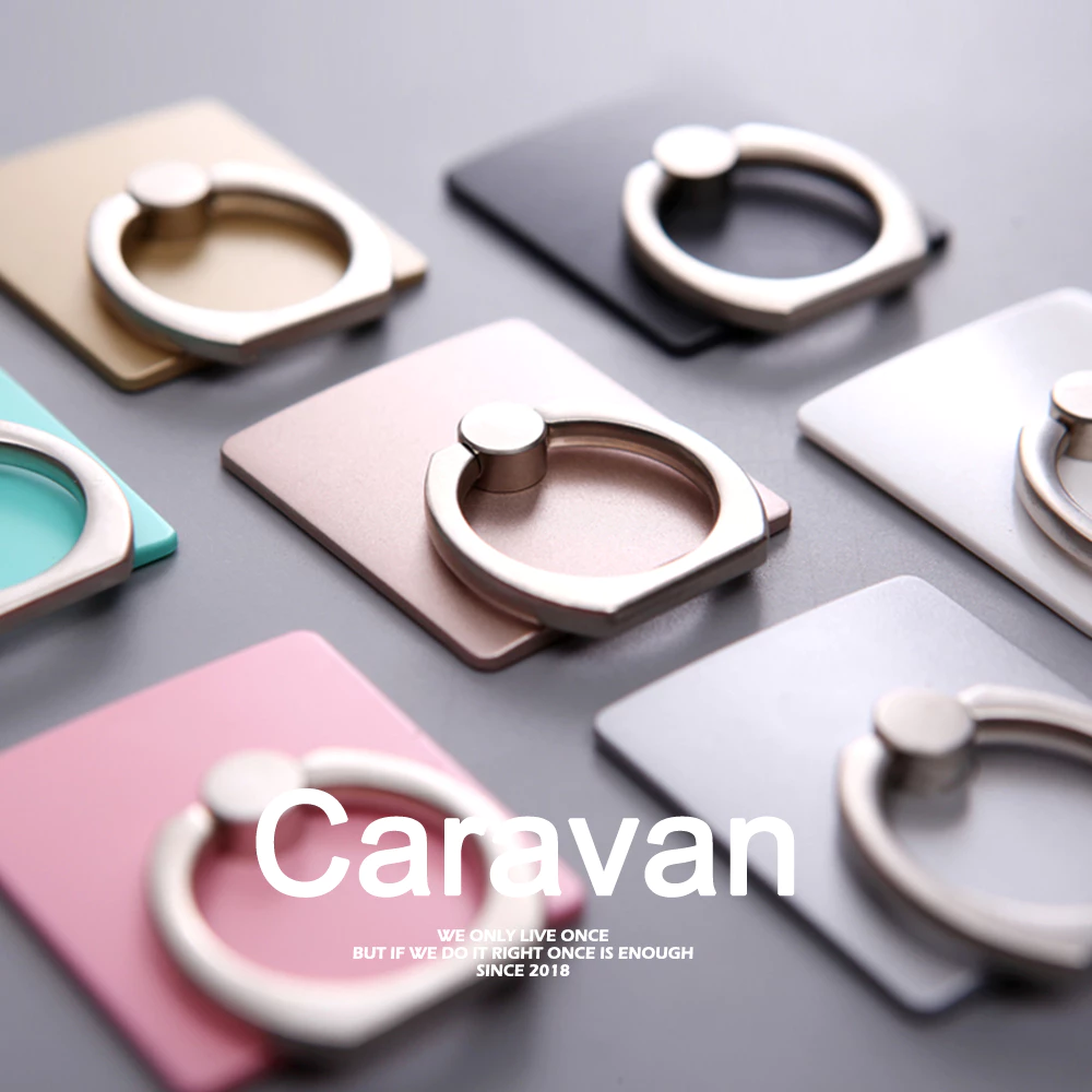 9# Caravan Crew แหวนยึดโทรศัพท์ ทรงสี่เหลี่ยม Square Phone Holder Ring ( 4 สี )