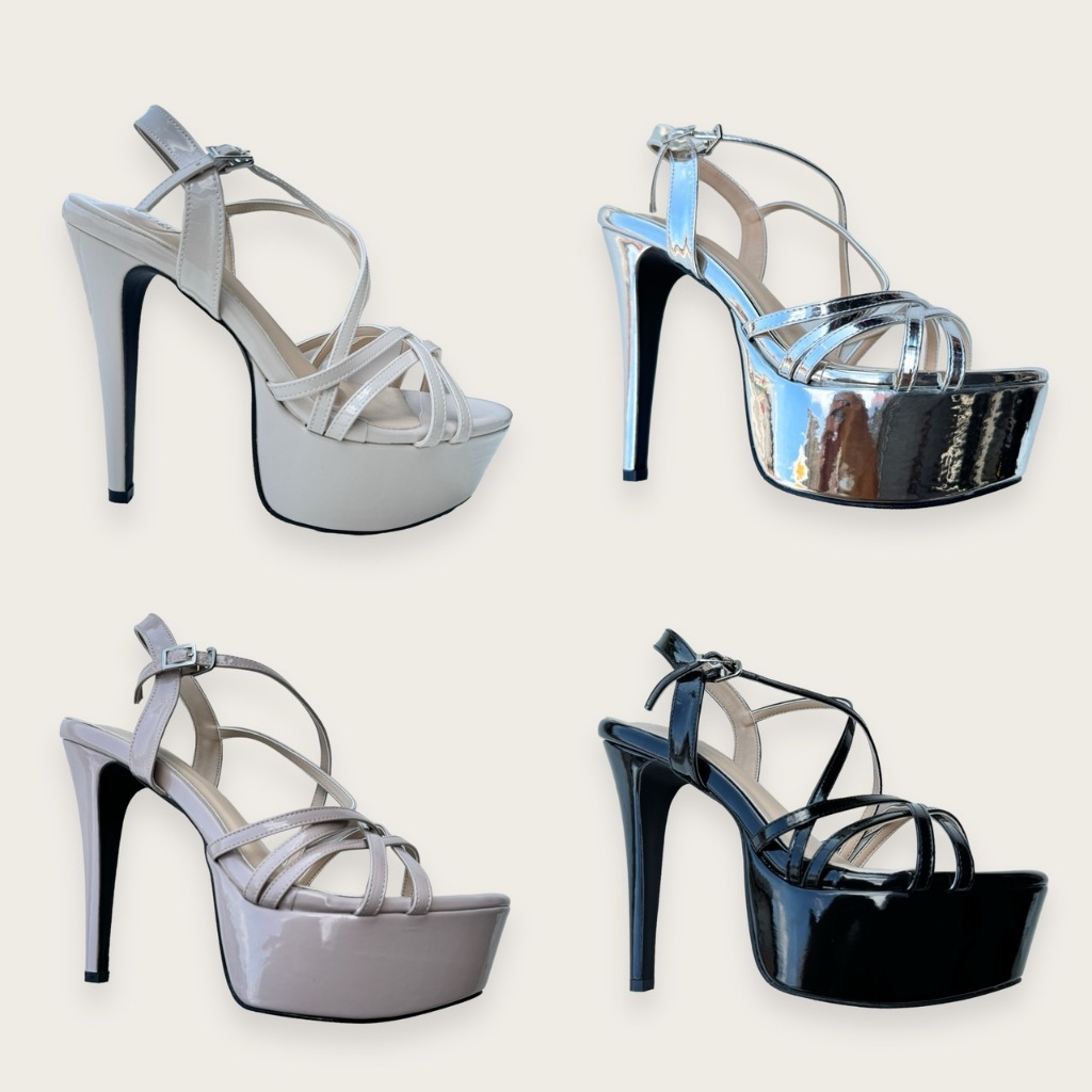 ฺBigsize 44-47 รองเท้าส้นสูง 6 นิ้ว รุ่นสวมสาน สายประกวด 2126 รองเท้าไซส์ใหญ่ รองเท้าส้นสูง