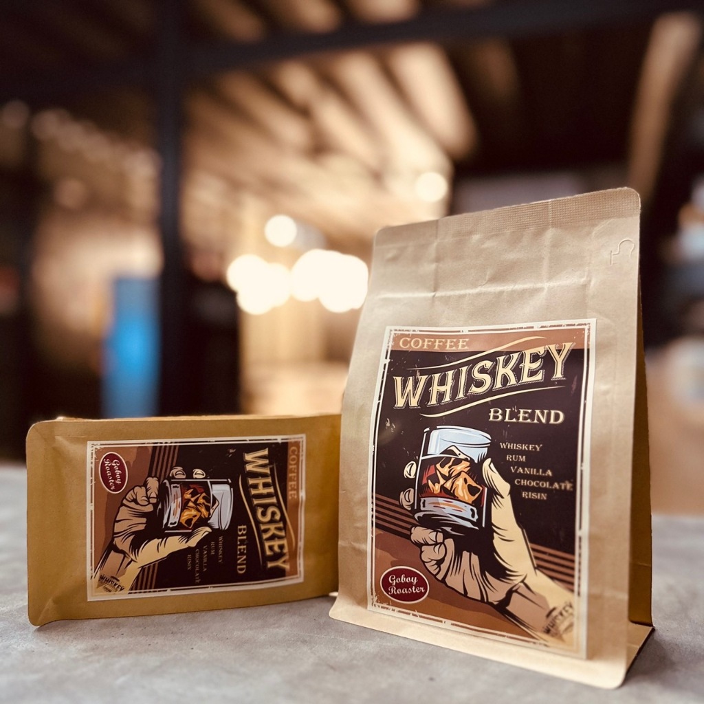 GOBOY  ROASTER COFFEE เมล็ดกาแฟ WHISKEY BLEND คั่วกลาง