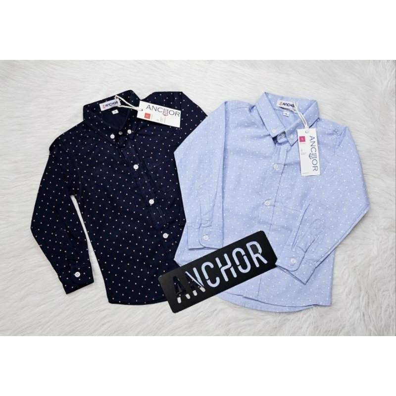 เสื้อเชิ้ตเด็กเเขนยาวลายจุด** 1-12 ขวบ**