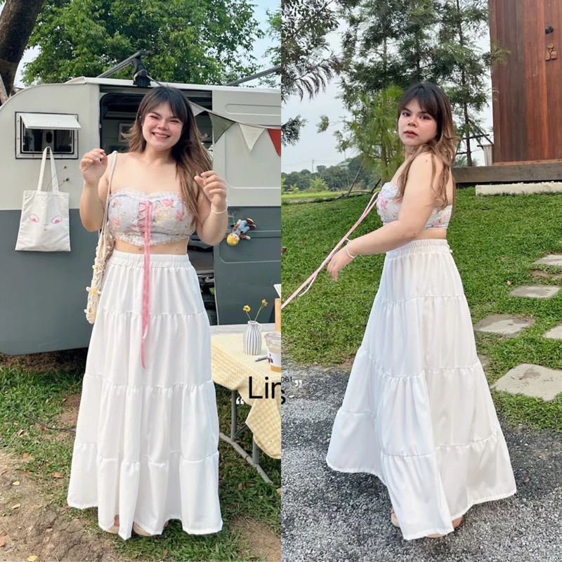 ✅เข้าเพิ่ม พร้อมส่งค่า /LD/กระโปรงสาวอวบ เย็บเป็นชั้นๆ ใส่ได้เรื่อยๆเลยค่า #เสื้อผ้าไซส์ใหญ่ สาว อ้วน พลัสไซส์