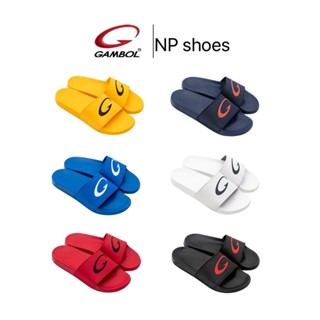 🍎 GAMBOL แกมโบล 🍎รองเท้าแตะลำลองชาย หญิง 42150 - สีดำ, กรม, …