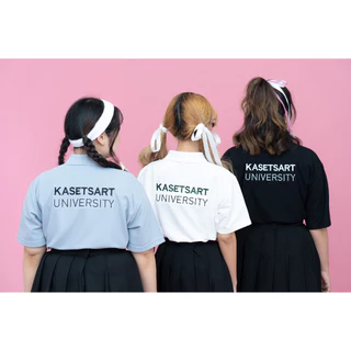 เสื้อโปโล เกษตรศาสตร์ 🌳เสื้อโปโล KU สีดำ สีขาว สีเทา งานป้าย Chubbyboy (size S-56) 🌻มีไซต์ใหญ่🌻