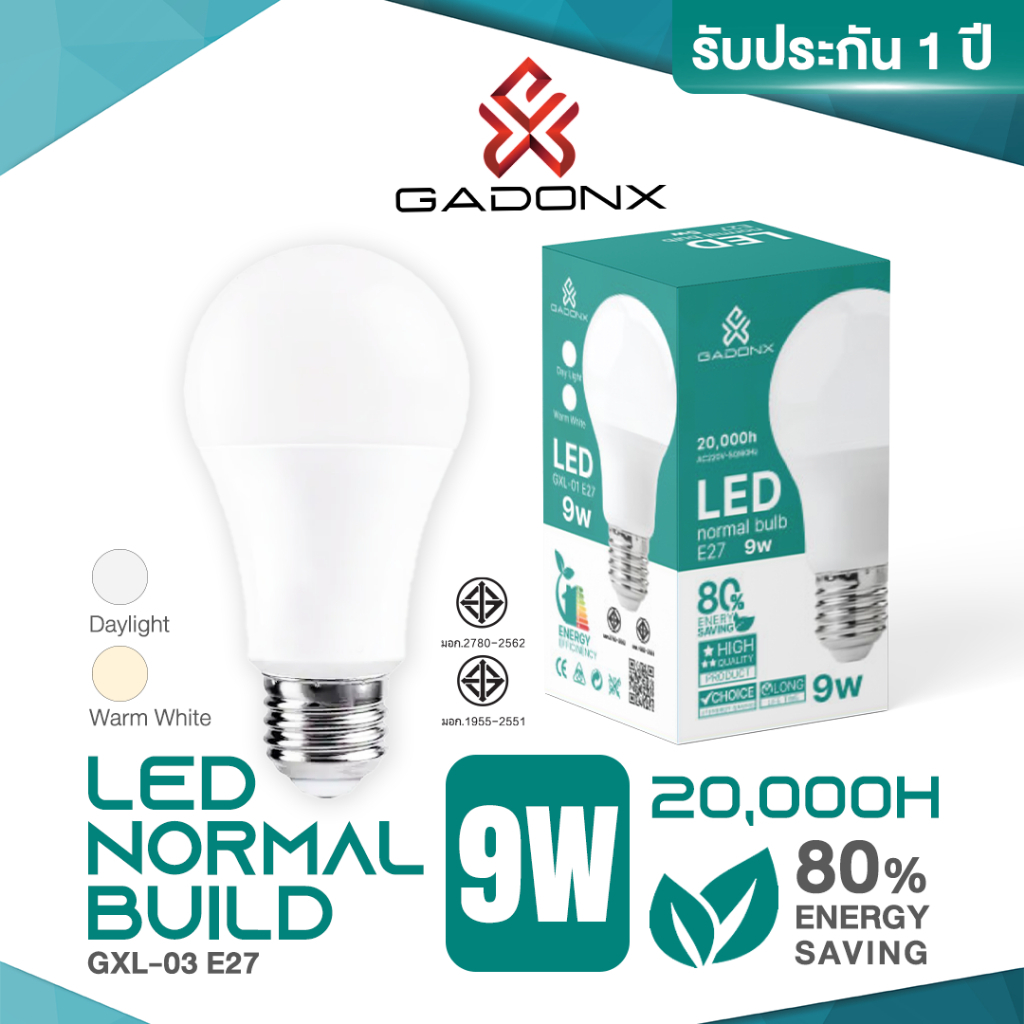 GADONX GXL-03 หลอดไฟ LED normal bulb 9W ขั้ว E27