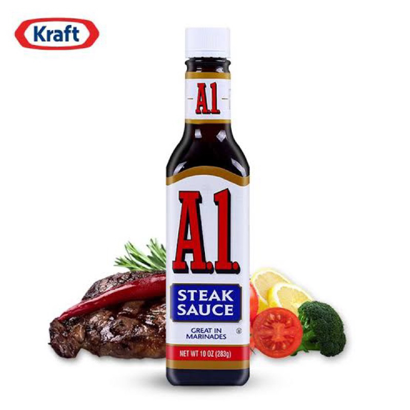 A1 Steak sauce 283 g. ขวดแก้ว เอวัน ซอสสำหรับสเต็ก นำเข้าจากอเมริกา fl