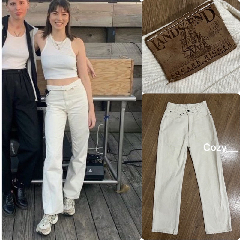 LANDS’END Jane : กางเกงยีนส์สีขาว