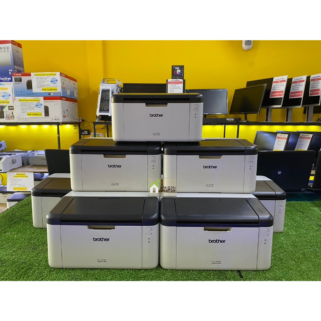 ปริ้นเตอร์เลเซอร์  Brother HL-1210W ขาว-ดำ (Wifi) มือสองพร้อมใช้งาน **อุปกรณ์ครบ ** Toner+Drum ของให