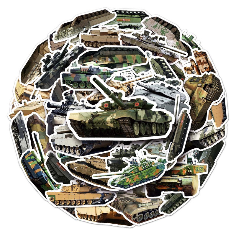 สติ๊กเกอร์ Tank 743 รถถัง 50ชิ้น ดุดัน ทหาร กองทัพ Army หน่วยรบ ตำรวจ ปืน ติด สติ้กเกอร์ soldier เรือ เครื่องบิน รถ ถัง