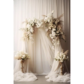 ผ้าชีฟอง เนื้อเรียบละเอียดนุ่มพริ้ว ทำBackdrop งานแต่ง งานสวน