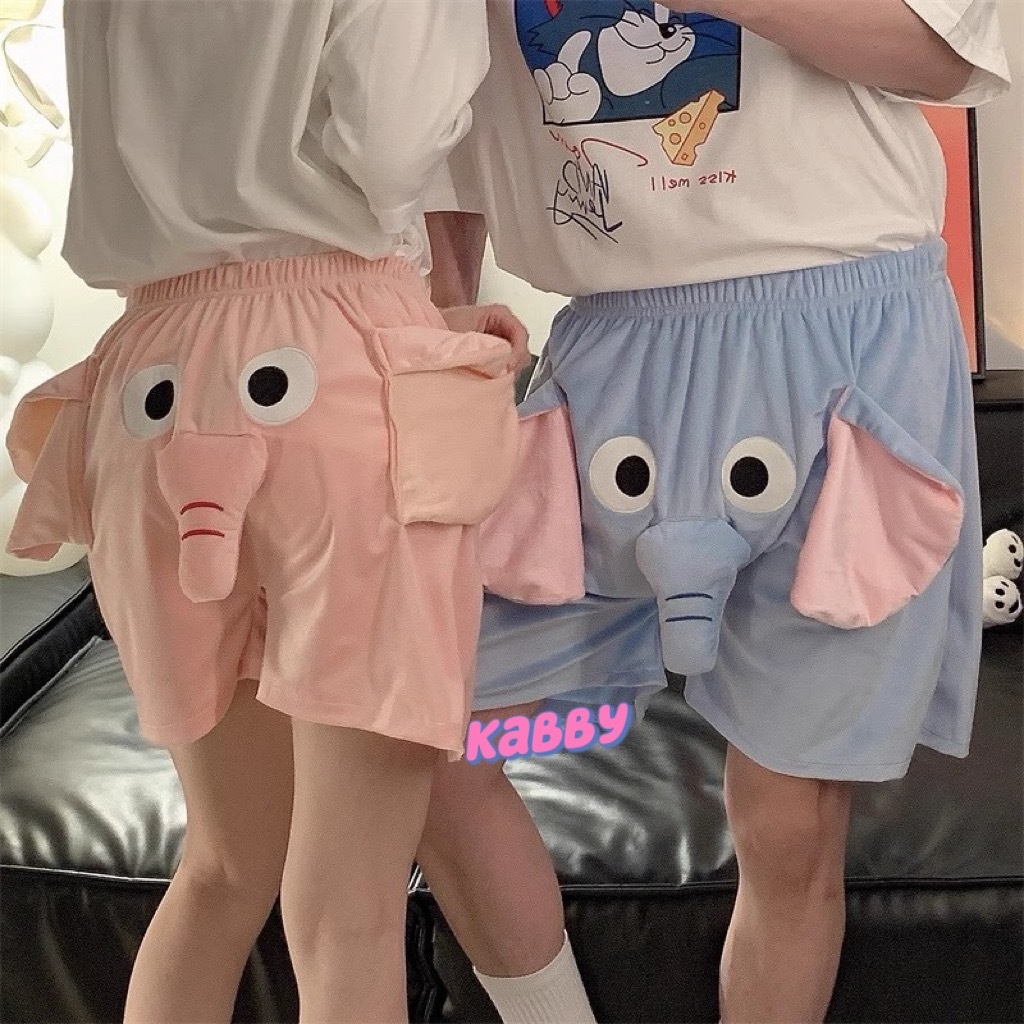 พร้อมส่ง🐘กางเกงขาสั้นงวงช้าง  ใส่นอน ใส่เท่ ตามเทรน น่ารักมาก