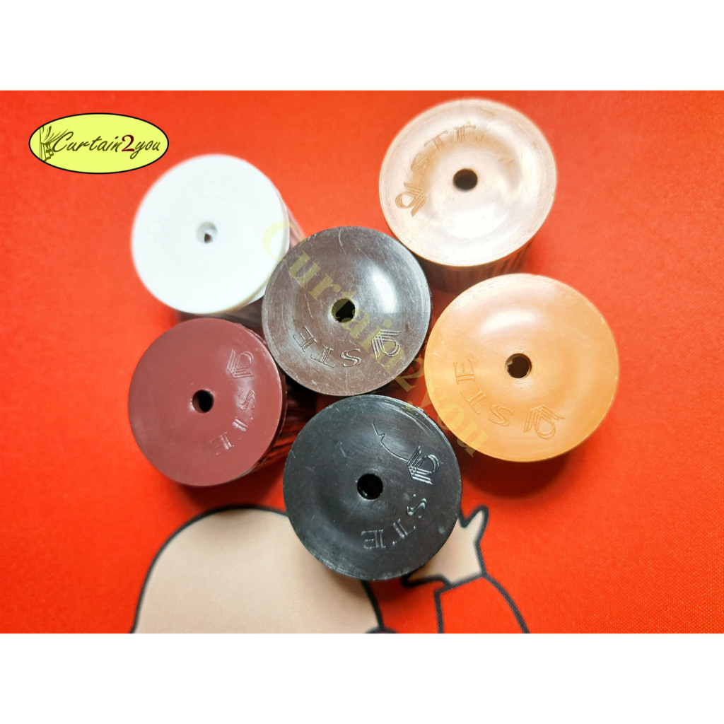 หัวปิดรางม่าน ฝาปิดเกลียว สีเรียบ รางโชว์ขนาด 26 มม. อุปกรณ์รางม่าน อุปกรณ์รางม่านตาไก่ รางม่านตาไก่ - รูปที่ 2