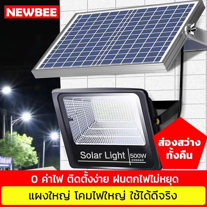 โคมไฟสปอร์ตโซล่าเซลล์ 150W/300W/400W Solar Light LED ไฟถนน โซล่าเซลล์ กันน้ำ กันฟ้าผ่า IP67 แสงสีขาว