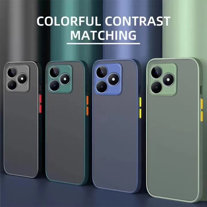 เคสขอบสีหลังด้าน สำหรับ Oppo Realme C61 C63 C51 C53 Note50 Note70 Realme15 Pro Realme14 14T 14Pro กันกระแทก