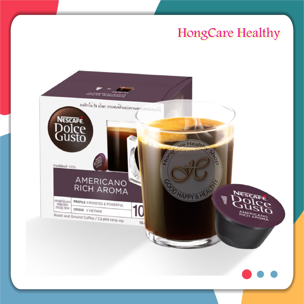 Nescafe Dolce Gusto Americano Rich Aroma แคปซูลกาแฟ อเมริกาโน่ ริช อโรมา กาแฟสำเร็จรูป กาแฟคั่วบด ( 