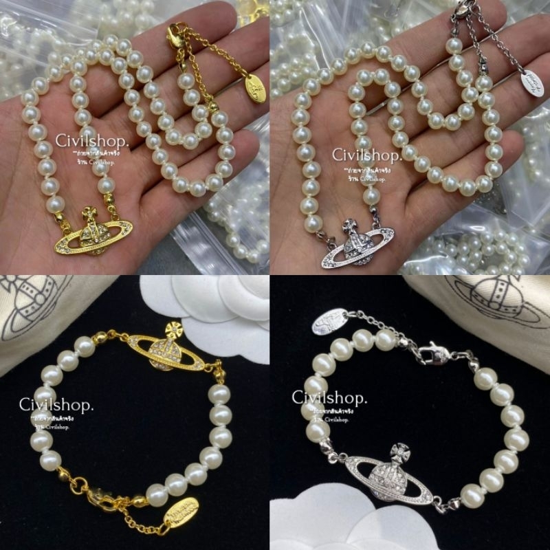สร้อยวิเวียu มุก งานออริ 1:1 ปั๊มทุกจุด (พร้อมส่งในไทย)