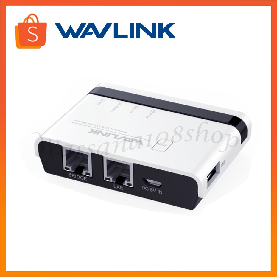 Wavlink เซิร์ฟเวอร์พิมพ์ไร้สาย USB WiFi พร้อมสะพาน LAN 10 100Mbps รองรับโหมดสแตนด์อโลนไร้สาย แบบมีสาย และเครื่องพิมพ์รอง