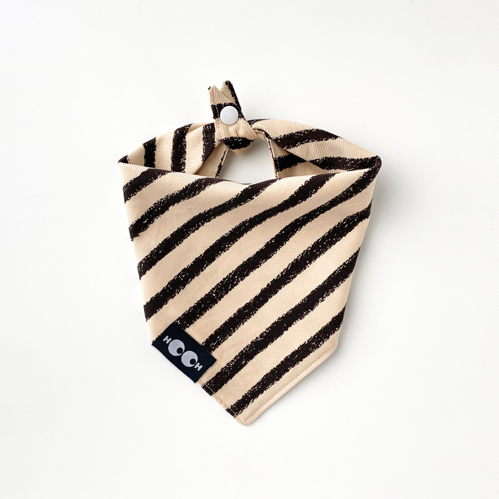 HO.OH - Stripe Collection - ผ้าลูกฟูกลายทางสไตล์วินเทจ เนื้อนุ่ม ใส่ได้ทุกโอกาส ผ้าพันคอหมา ผัาพันคอแมว