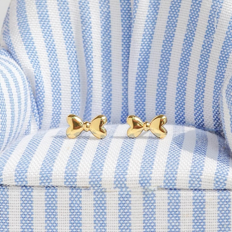 RINDA - Fluffy Ribbon stud 🎀 (gold/silver) (ต่างหูก้าน)