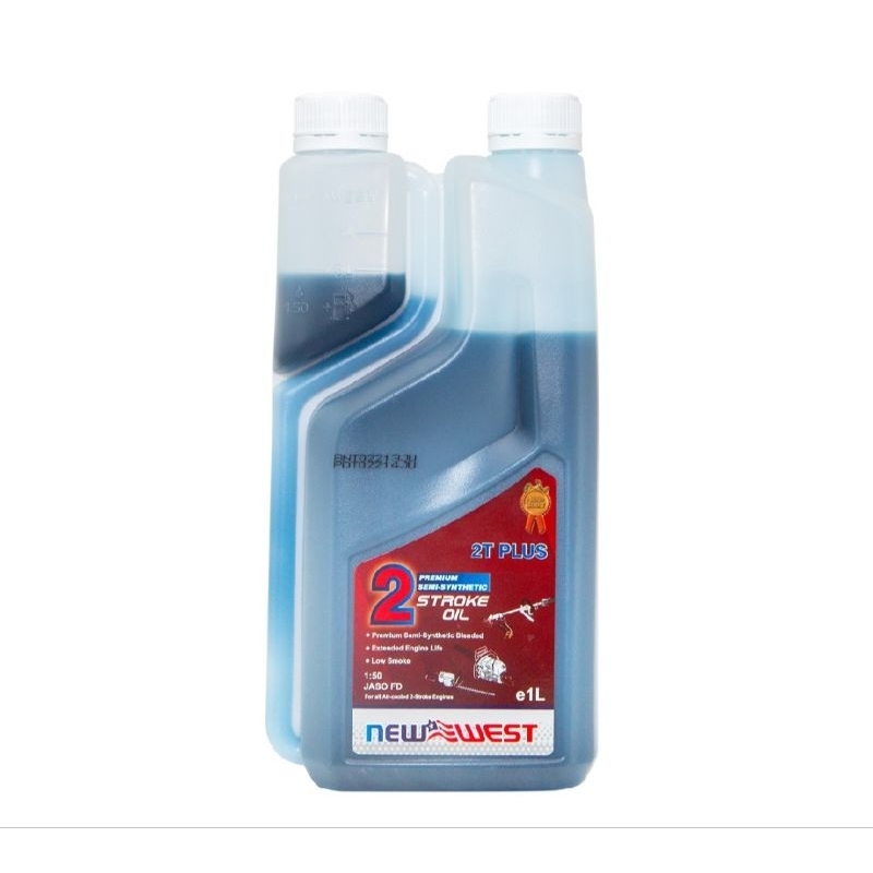 NEW WEST น้ำมันเครื่อง 2 จังหวะ ขนาด 1 ลิตร ลดการสึกกร่อนของเครื่องยนต์ ลดเขม่า ควันน้อย N361-0010