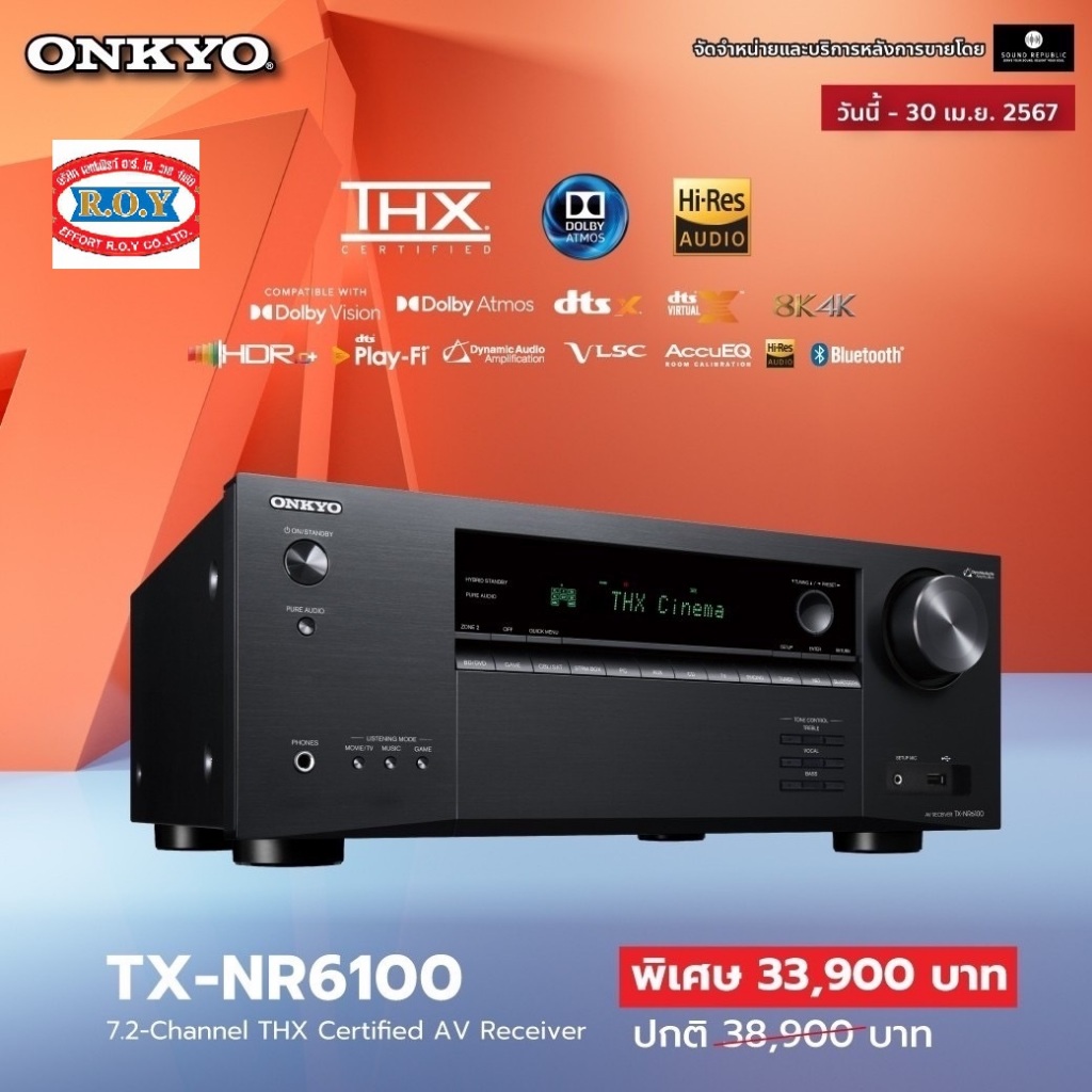 ONKYO TX-NR6100 7.2-Channel THX Certified AV Receiver