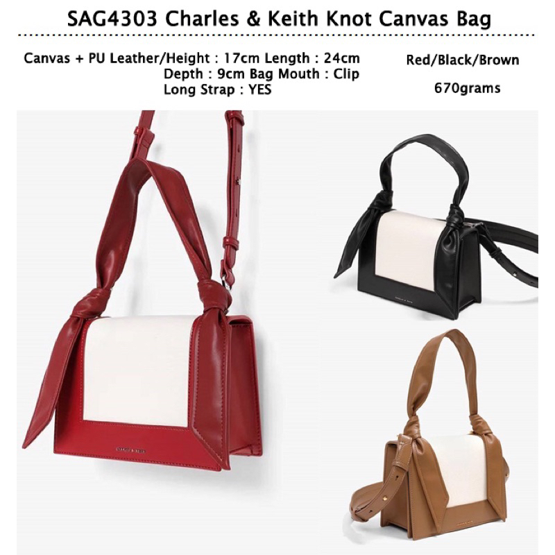 กระเป๋าสะพายข้าง CK charles &amp; keith ของแท้💯สภาพมือสอง คุณภาพ 90%