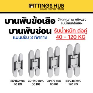 [1ชิ้น] บานพับซ่อน 3D บานพับข้อเสือ ปรับ 3 ทิศทาง บานพับประตู - FittingsHub