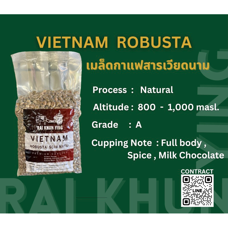 เมล็ดกาแฟสารเวียดนาม(Vietnam-Robusta)