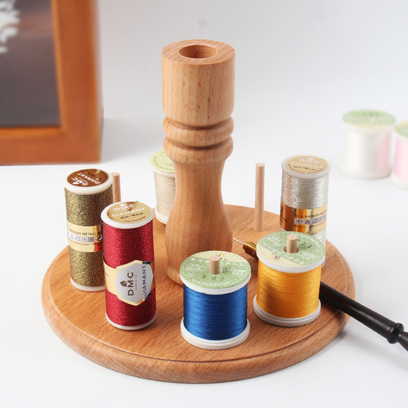 🧸แท่นวางหลอดด้าย แท่นไม้เก็บด้าย8 Spools ที่เก็บอุปกรณ์งานผ้า 🧵🪡 - รูปที่ 2
