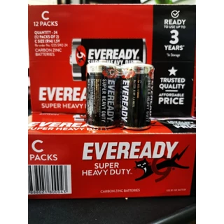 ถ่าน ตราแมว 9 ชีวิต ไซส์C (R14) 1.5V pack2 EVEREADY Super Heavy Duty Carbon Zinc ถ่าน แท้ประกันศูนย์-เอเวอร์เรดี้