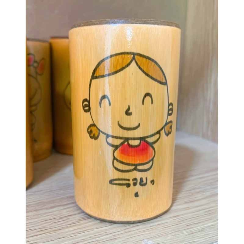 กระปุกออมสินไม้ไผ่น่ารักๆเลือกลายได้จ้า