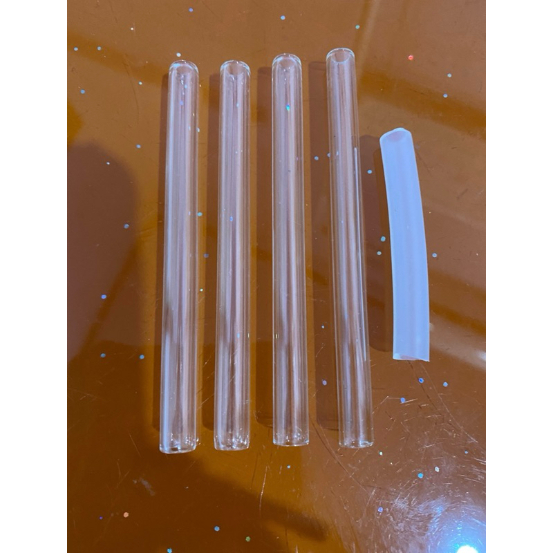 หลอดนำก๊าซตัดปลาย 8x10 ซม. ( 4 อัน)แถม ยางซิลิโคน