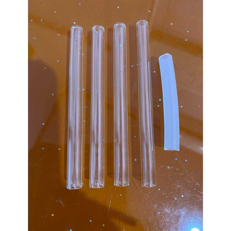 หลอดนำก๊าซตัดปลาย 8x10 ซม. ( 4 อัน)แถม ยางซิลิโคน