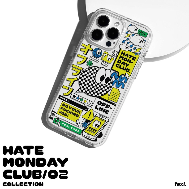 เคสไอโฟน ((สั่งทำชื่อได้)) “ Hate Monday Club 02 “ iPhone Case for 12 - 16 series & Samsung S24 series.