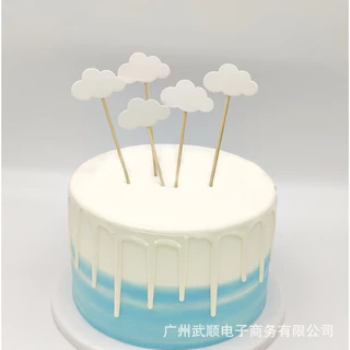 ป้ายปักเค้ก ก้อนเมฆ ตกแต่งเค้กวันเกิด Cake Topper