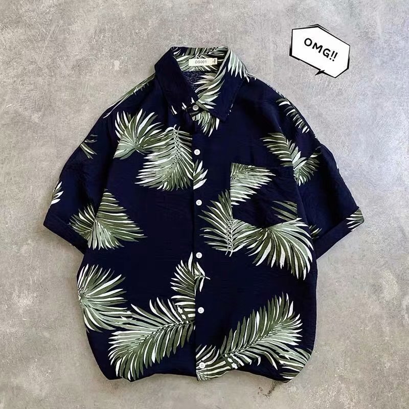 เสื้อฮาวาย แขนสั้น ผ้าเชิ้ตใส่ไปทะเล ระบายอากาศได้ดี Y72